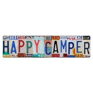 Happy Camper Sign Vintage Metal Tin Signs Funny Happy Camper Decor Camping Accessories For Rv Camping Street Signs Camper Decorations 4x 16 Inches