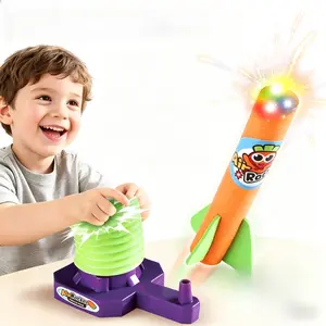 Air-Powered Pump-Action Foam Rocket Launcher for Kids Ages 3-8, 100FT Outdoor Shooting Toy, Kids Outdoor Play Toy, Ideal for International Children's Day