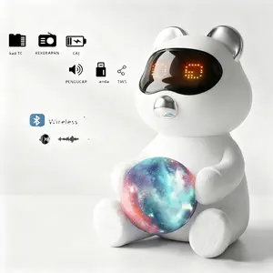 This bear-shaped portable Bluetooth speaker features Bluetooth 5.0, 2.0 stereo sound and rich bass quality. It is perfect for decorating your living room, bedroom or study and is compatible with mobile phones and laptops. It makes a great gift choice.