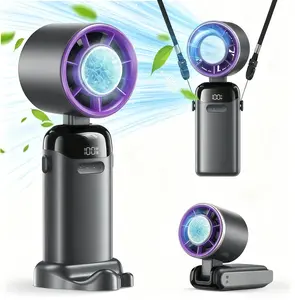 4-in-1 Portable Refrigeration Handheld Turbo Fan, 200 Speed Settings, 21000 RPM, 12H Cooling, Digital Display, 120° Rotation, USB Charging, Mini Personal Fan for Travel, Indoor & Office Desk Use