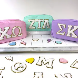 Custom Sorority Letter Bag, Chenille Patches, Travel Bag