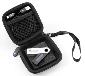 CASEMATIX Crypto Wallet Travel Case Compatible with Ledger Nano X Nano S Trezor Model T & Accessories - Durable Carbon Fiber Pattern EVA Protection Ultra Compact Design Secure Storage for Bitcoin Hardware Wallets
