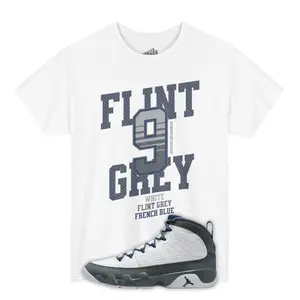 Retro JD9 Flint Grey Shirt – White Sneaker Match Tee