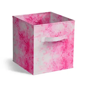 Sorbus Fabric Storage Cubes - 1 Foldable Tie Dye Storage Bin - 11 Inch Collapsible Cube Baskets for Shelves with Handle Boxes Organiser Laundry