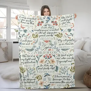 Personalized Christian Gift Blanket, Bible Blanket Family Gift, Custom Name Child of God Inspiration Blanket, Custom  Blanket  ， Click “Shop Chat”, Send Name