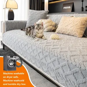 1pc Sofa Cover Plush Sofa Cushion, Soft Washable Sofa Protector, Pet Dog Friendly, Soft and Cozy, Multi-Functional, All Seasons Use, Skin-Friendly Warmth