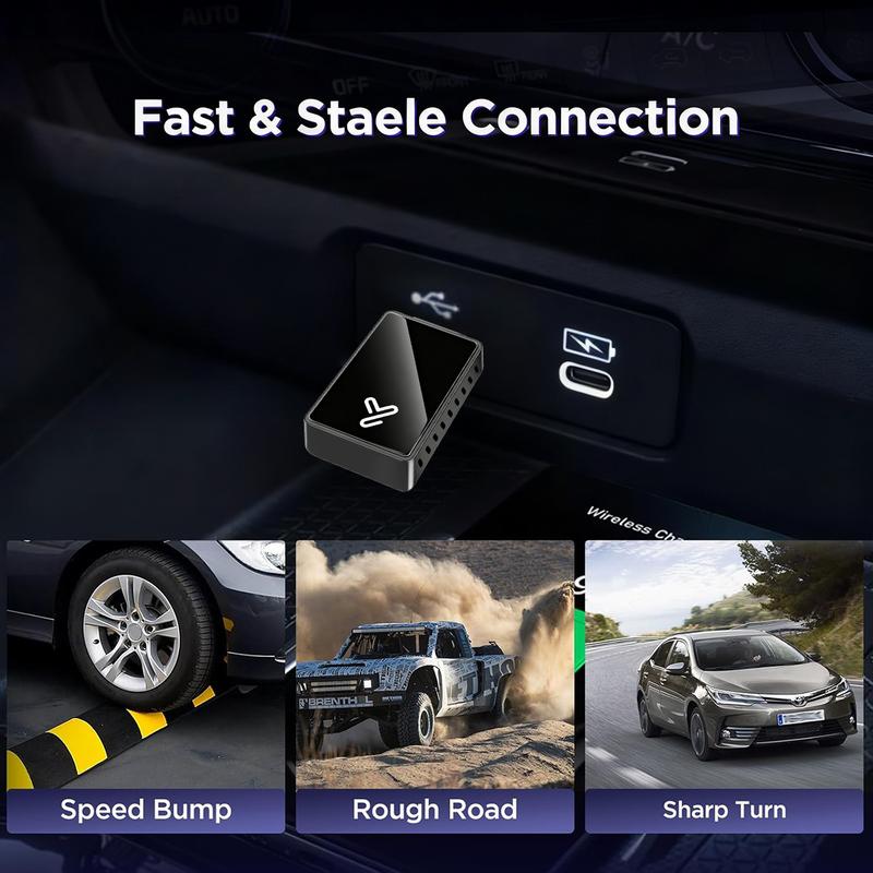 2026 3-in-1 Wireless CarPlay Adapter & Mirror Link– Plug & Play, Wired to Wireless Conversion, Mini Stable Design
