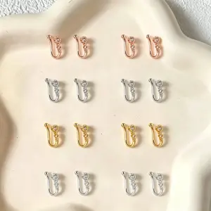 4/8PCS CZ Non-Piercing Nose Clips | Hypoallergenic, Minimalist & Shiny, Safe & Comfortable for Sensitive Skin — Durable Sparkle, The Perfect Gift for Someone Special