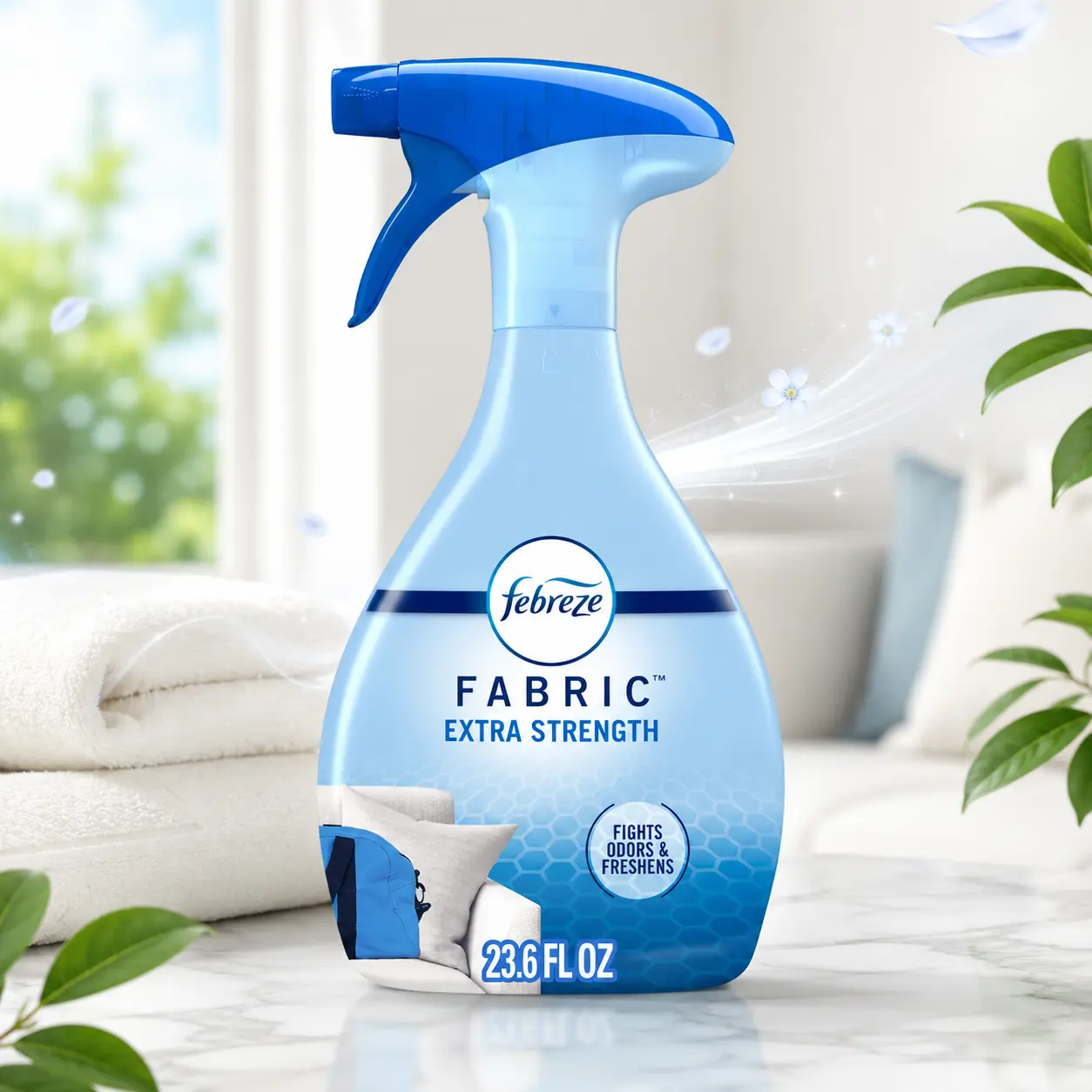 Febreze Fabric Spray Air Freshener, Odor-Fighting Fabric Refresher, Sneaker Balls Alternative, Couch Cleaner, Linen Spray, Multi-Use, Extra Strength Scent, 23.6 fl oz