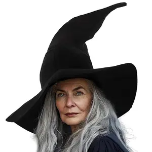 Adult Velvet Shapable Wizard Witch Hat Halloween Costume