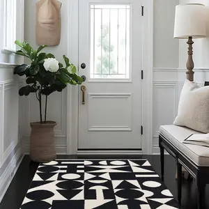 Momeni 100% Wool Indoor Area Rug - Handmade Geometric Design with Moorish-Inspired Patterns, 2' X 3', Durable Natural Fibers for Lasting Beauty