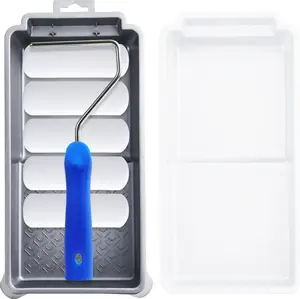 4 Inch Foam Paint Roller Kit 8 Pack Mini Paint Roller Set with Tray Frame and Covers for Walls Trim Furniture DIY Painting