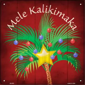 212 MAIN Smart Blonde SQ-922 12x12 in. Weatherproof High-Gloss Aluminium Mele Kalikimaka Novelty Metal Square Sign, Lightweight Home Decor, Indoor/Outdoor Car Interior Accessory
