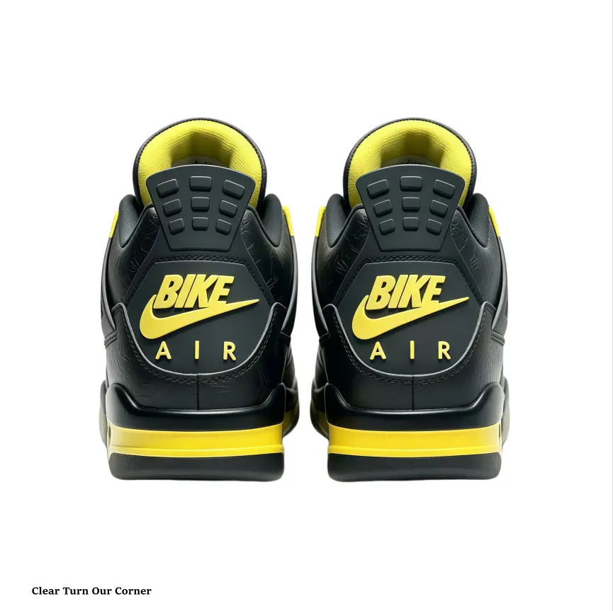 Brand new retro black yellow high top sneakers for men women, breathable mesh upper, air cushion shock absorption, firm ankle support, skidproof rubber outsole, come with shoe box, hot street basketball footwear in full sizes