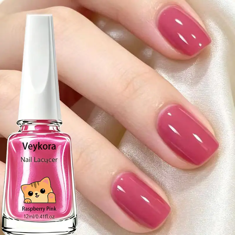 Raspberry Pink Nail Polish - Rich, Pure Formula, Glossy-Matte Finish, Mirror-Like Shine, Ideal for Daily Use & Nail Art, Perfect for Fingernail & Toenail Beauty