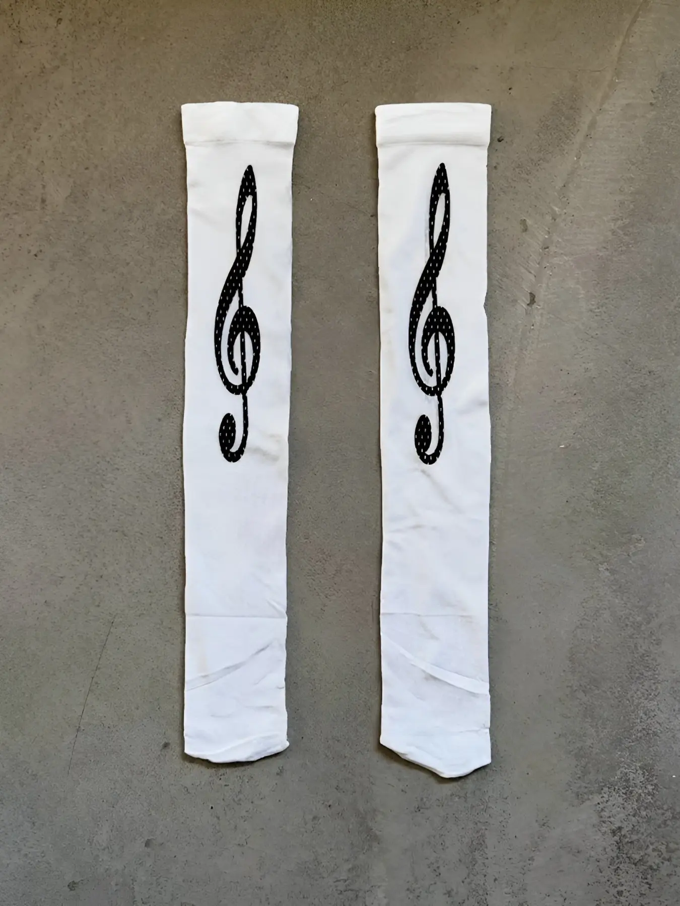 Music Note Print Socks, Secret Weapon Compression Socks, Comfortable Fashion Ootd Socks, Tiktokshop, 1 Pair, Ca Prop 65 Compliant, Fit