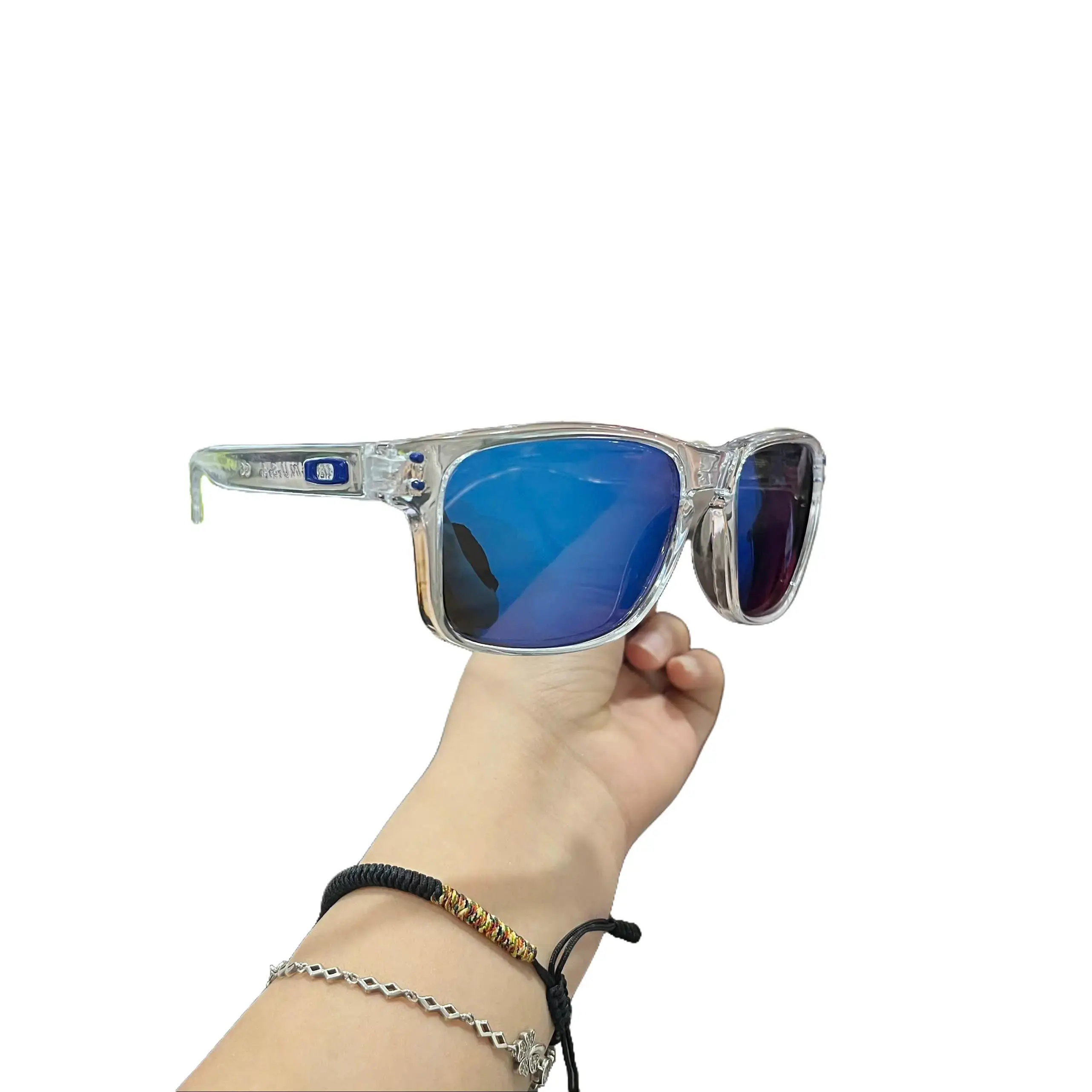 Classic Square Sunglasses UV400 Clear Frame Blue Lens Fashion Eyewear for Men Women Classic Square Sunglasses UV400 Clear Frame Blue Lens Fashion Eyewear for Men Women
