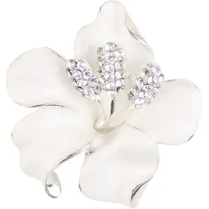 Merdia Brooch Pin for Women Flowers Brooch with Created Crystal| Elegant Brooches and Pins for women| Pearl Brooches for women with Flower Pins| Designer Brooch Collar Pins for women, Purple/White/Red, 29.8g
