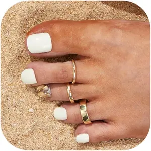 MILACOLATO 3Pcs Toe Rings for Women Non Tarnish 14K Gold Filled Toe Rings Set Daisy Flower Hug CZ Band Adjustable Toe Ring Summer Beach Foot Jewelry SpringStatements