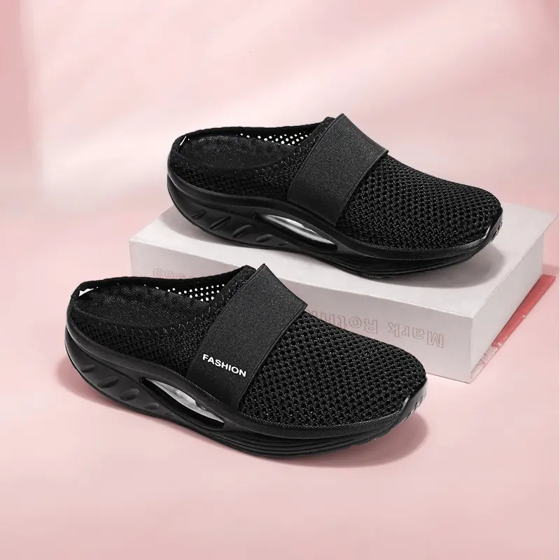 Ladies' Casual Comfort Footwear - Breathable Slip-On Training Sneakers Lightweight Running Sports Slides & Walking Shoes Mesh Shoes Flats