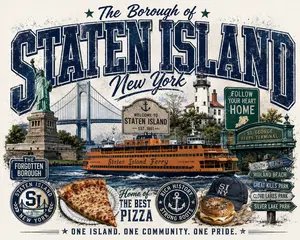 Staten Island New York Ivory Unisex T-Shirt