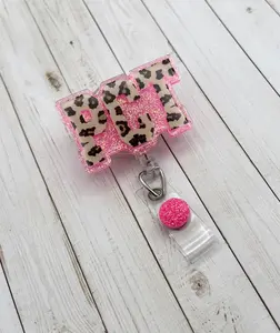 PCT Badge Reel | Leopard Badge Reel | Teal Pink Badge Reel