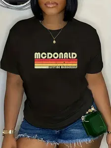 100% Cotton Unisex MCDONALD Surname Funny Retro Vintage 90s Birthday Reunion T-Shirt Graphic Printed Vintage Casual Tshirt
