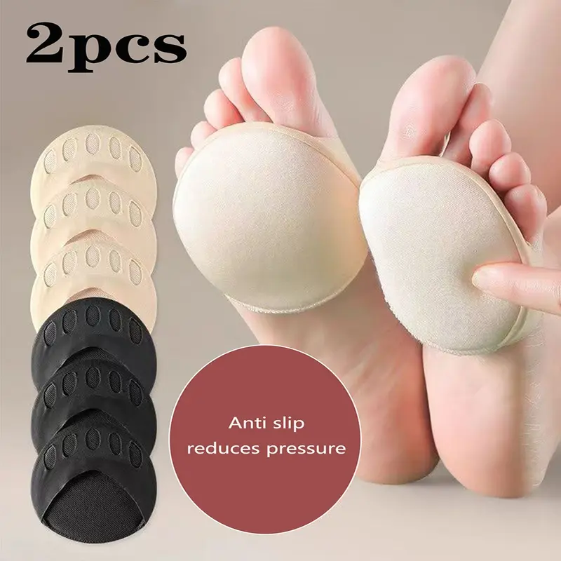 2pcs High Heel Forefoot Pads, Breathable Anti-Slip Invisible Half Size Foot Pads, Pain Relief, Unisex, Comfortable Shoe Inserts