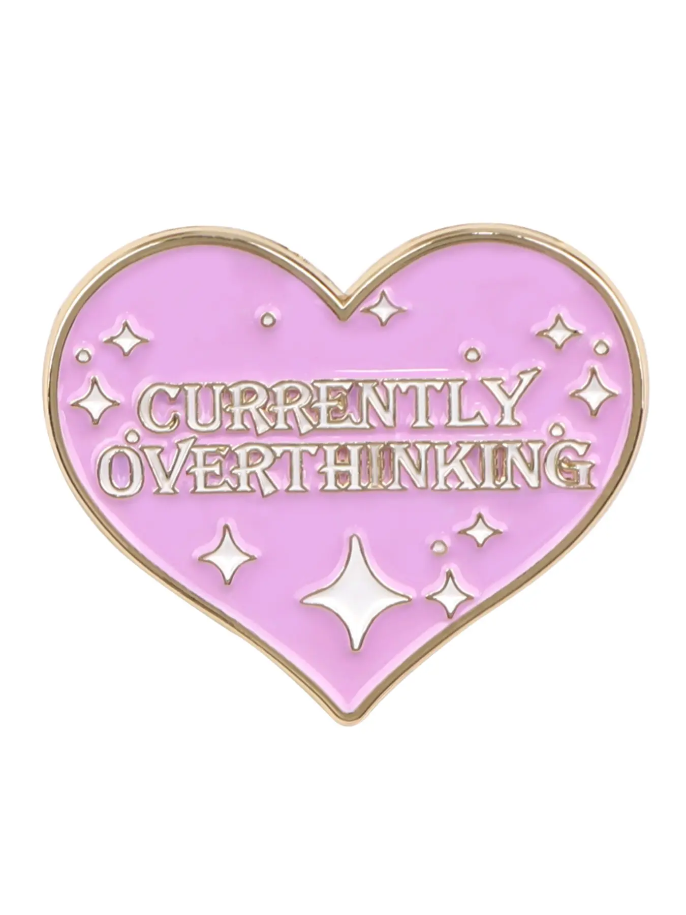 "Currently overthinking" Unique Zinc Alloy Badge, Heart Design Pin, Unisex Fashion Accessory, Perfect Gift for Friends and Colleagues, Stylish Jewelry, Durable Metal Pins, Alloy Brooch Pin