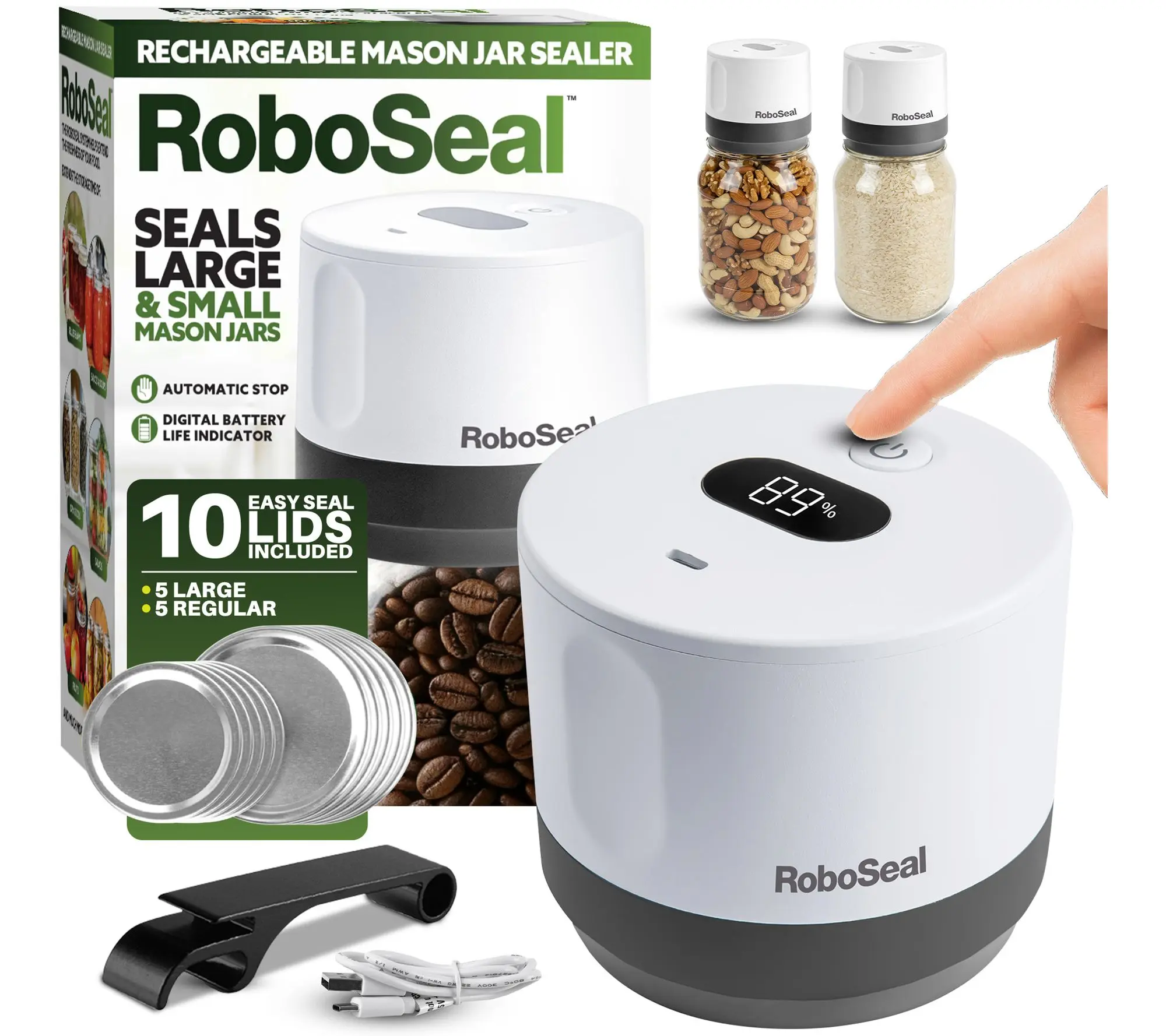Bell & Howell Roboseal Rechargeable Mason Jar Sealer Bell & Howell Roboseal Rechargeable Mason Jar Sealer