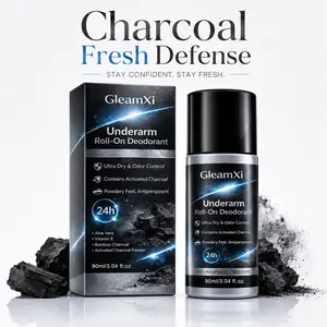Antiperspirant Roll-on Odor Control Dry Fragrance Brightening Deodorant Liquid with Activated Charcoal and Vitamin E Small Portable Roller Ball,Best charcoal deodorant, Strong antiperspirant for women, Roll-on deodorant for excessive sweating