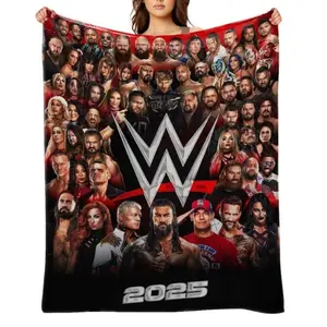W-WWE Flannel Blanket, Portable Nap Blanket For All Seasons, Warm Multi-Scene Throw, Cozy Home Accessory,Christmas Gift,Fan gift,Gift for man & women,Christmas gift DreamyDwell Textiles