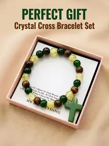 Alprena Money Attracting Bracelet Set, Blue Friendship Bead Chain, Jewelry Protection, Fashion Artificial Crystal Bracelet, Lucky Charm