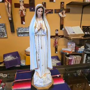 Catholic Our Lady of Fatima Statue, Religious Devotional Figurine for Home Altar Decoration