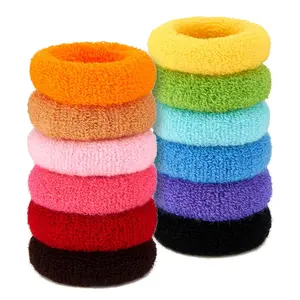 12 count No  Hair Ties Thick Hair Elastic Rubber Bands Hair Accessories Scrunchies Seamless for Women