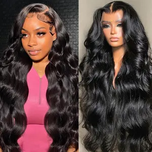 Body Wave Lace Front Wigs Blended Human Hair 13x4 250% Density HD Transparent Lace Frontal Human Hair Wig Pre Plucked Glueless Wigs Human Hair for Women with Baby Hair