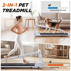 【Suitable For Large Dogs】2-in-1 Pet and Household Treadmill, Household Dog Walking Machine, Home Tiltable Treadmill With A Maximum Speed Of 12 Kilometers Per Hour, Multifunctional Foldable Pet Treadmill With Remote Control For Home Use Model GP-03