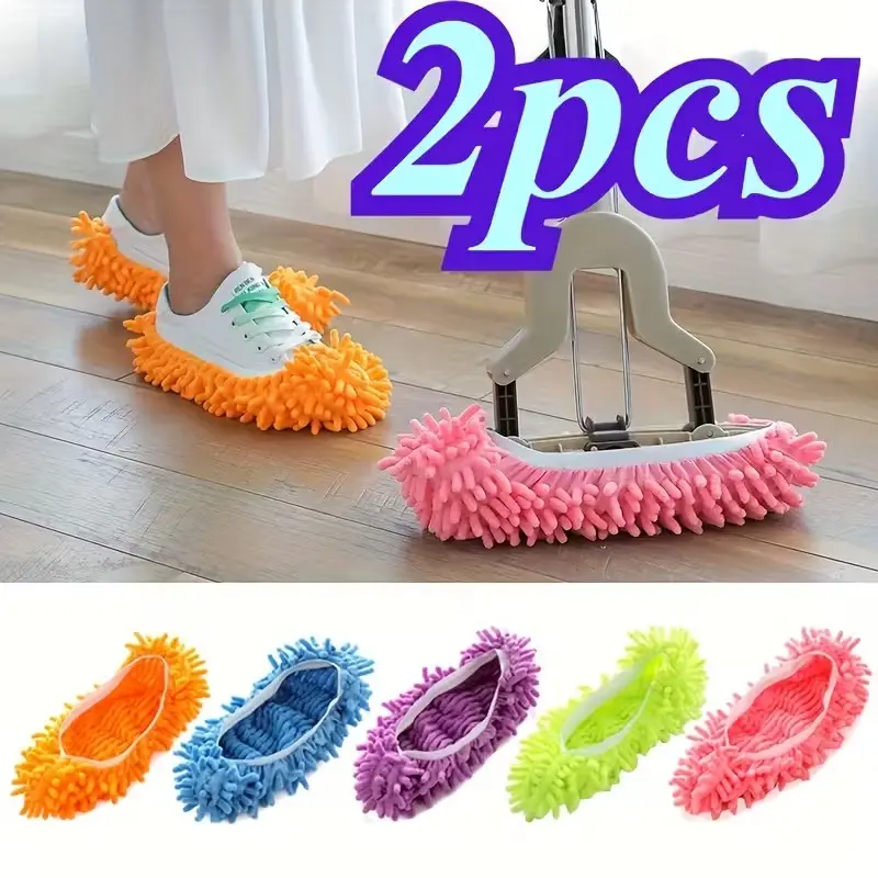Reusable Shoe Covers Set, Washable Floor Cleaning Shoes, Lazy Home Dust Flat Mop Head Accessories, Ideal for Living Room & Bedroom Use