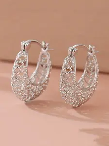 Boho Style Hollow Out Design Hoop Earrings, Fashionable Vintage Elegant Design Jewelry for Women & Girls, Trendy All-match & Exquisite Jewelry for Birthday Gift