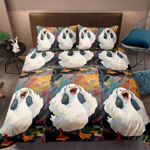 2/3 Piece Psyduck Quilt Cover Set with One or Two Pillow Covers, Polyester Fabric, Room Decoration, Perfect Gift Idea