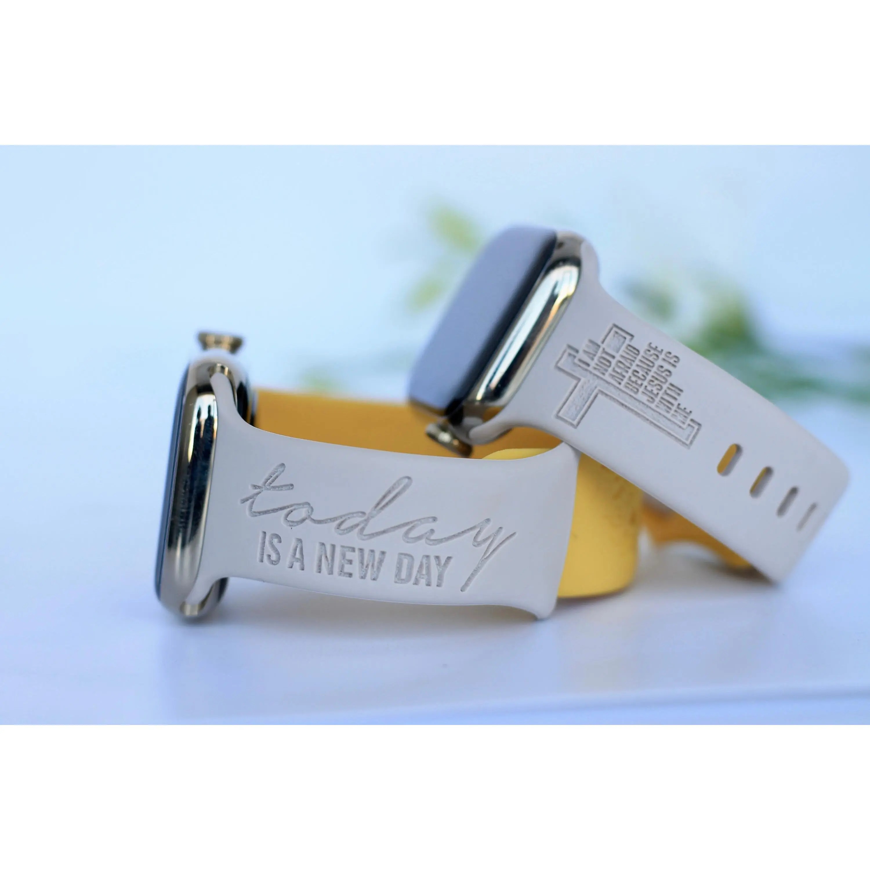 Christian Laser Engraved Watch Band for Apple Watch, Personalized with Religious Messages, Compatible with All Series