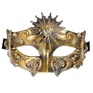 OIDEA Men's Roman Sun God Half-Face Masquerade Mask, Lightweight Comfortable Italian Venetian Halloween Carnival Accessory, Christmas Gift Party Prop