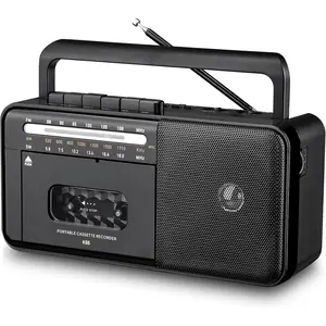 Cassette Tape Player  Boombox, Cassette Player AM/FM/SW Radio Stereo, Tape Player/Recorder with 8W Speaker and Earphone Jack, USB/TF Card Player, AC  or  Operated