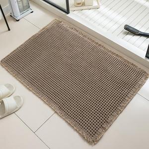 waffle bath mat, non-slip soft absorbent bathroom mat, washable floor mat for home bathroom kitchen hotel salon, bathroom drying doormat