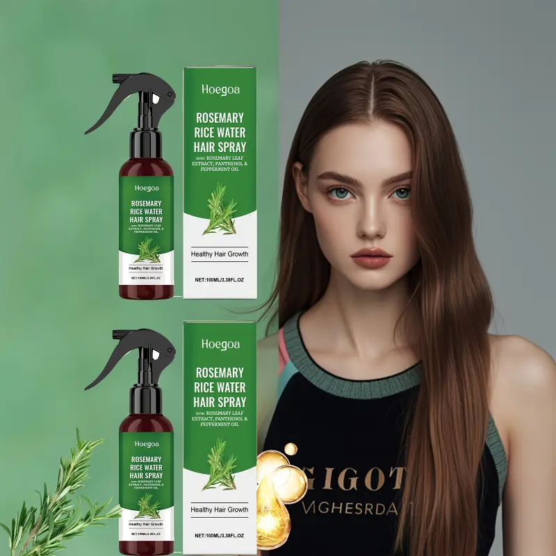 2pcs Rosemary Rice Water Nourishing Hair Spray, deeply hydrate dry coarse frizzy hair, soften and revitalize dull tangled locks, easy spray-on daily hair moisturizing care Moisturizing Hydrating Haircare Hydrates Dry Hair limited time offer