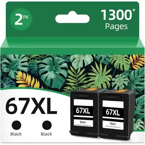67XL Black Ink  Replacement for  67 Ink XL hp67 (Black,2-Pack) Use with DeskJet 2827e 2855e 2700 4100 2700e 4227e 4255e 4155e 2755e Envy 6000 6000e 4100e Series 6055e 6455e Printer