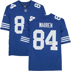 Tyler Warren Indianapolis Colts Autographed Nike Blue Throwback Limited Jersey - Fanatics Authentic Certified