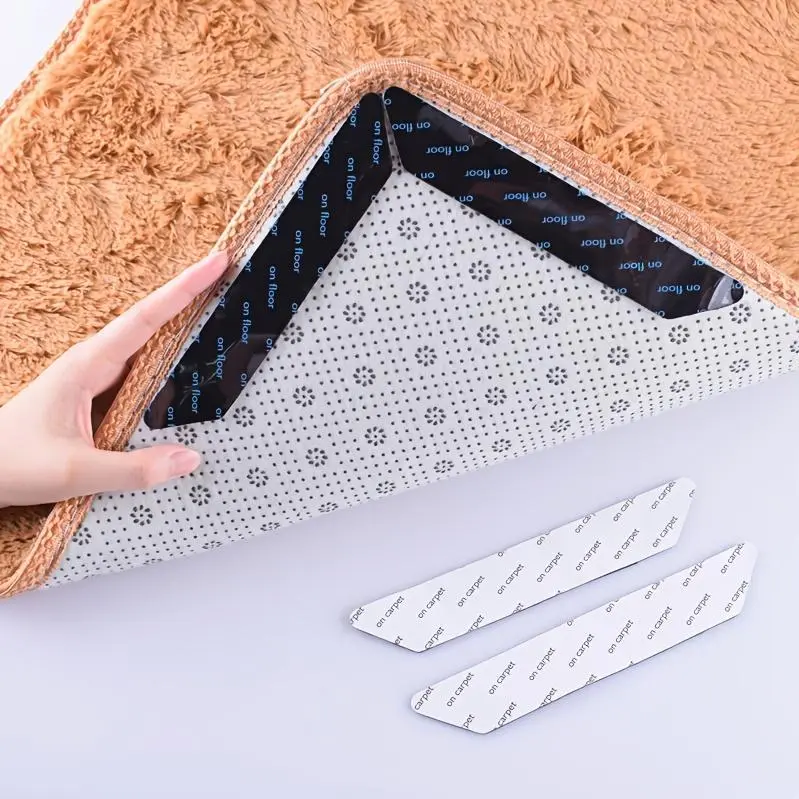 24/48pcs of Non-Slip Rug Holders Designed for Wooden Floors - Machine Washable And Reusable Carpet Anti-Slip Grips