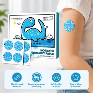 Gentian Anti-Itch - Natural Comfrey Extract Soothing Patches, featuring a cute dinosaur design, provide a cooling and calming effect, relieving insect bites and skin irritation. 32 patches per pack.