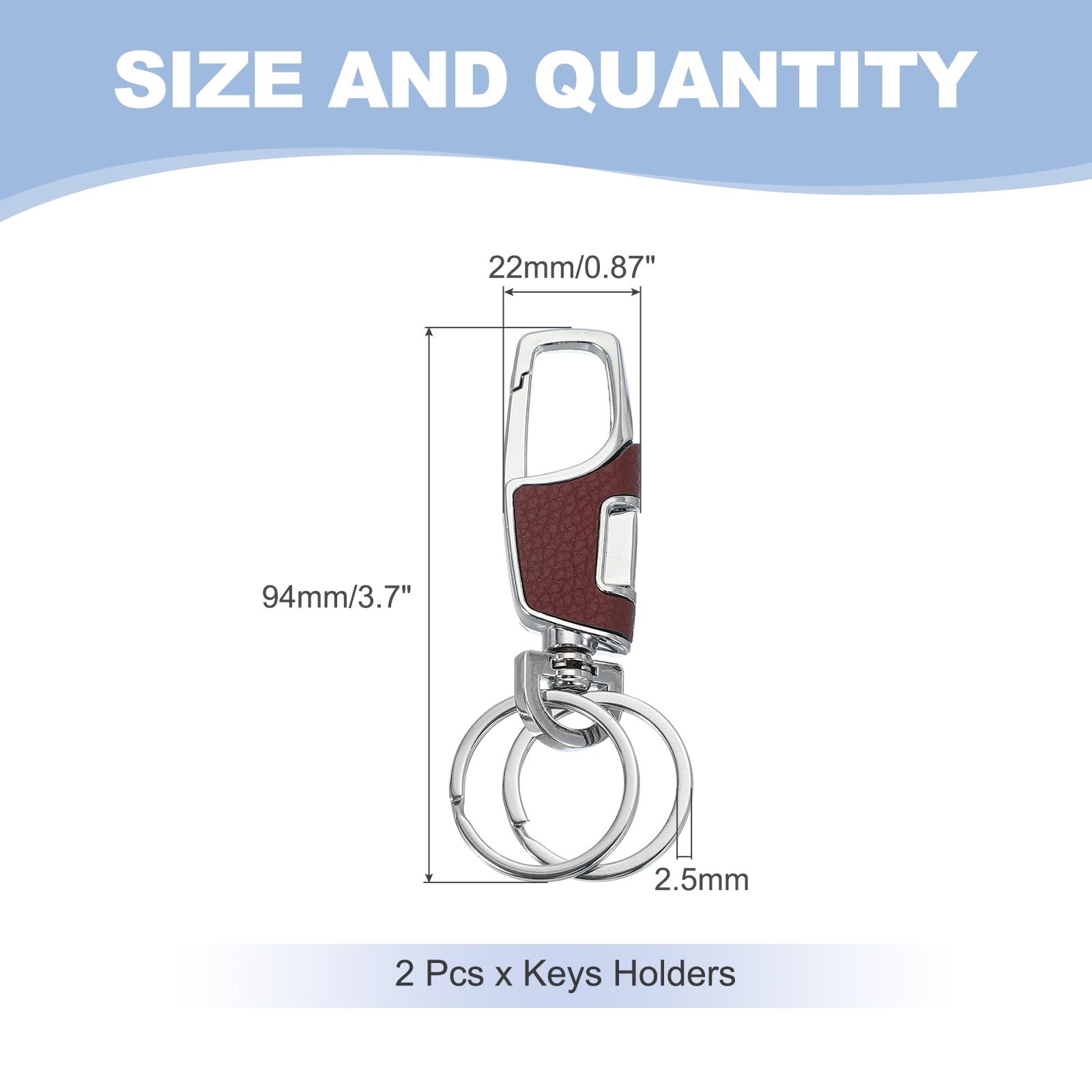 3pcs Heavy Duty Car Key Chains 3 Pack with 2 Metal Key Rings for Secure Key Management Essential Car Accessories